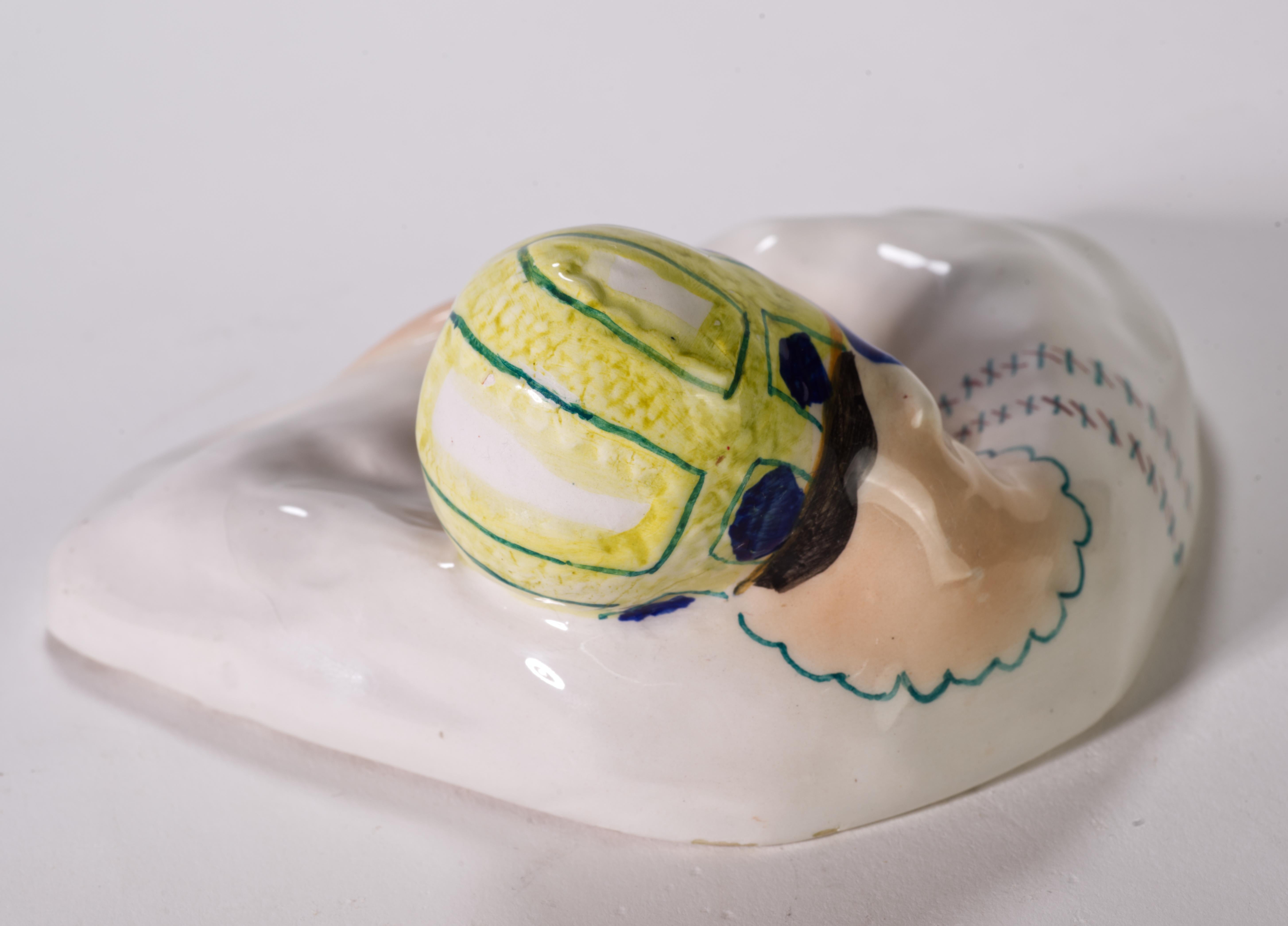 XX secolo Ceramiche Mola Vassoio in maiolica Posacenere Ragazza sarda, Cagliari Italia in vendita