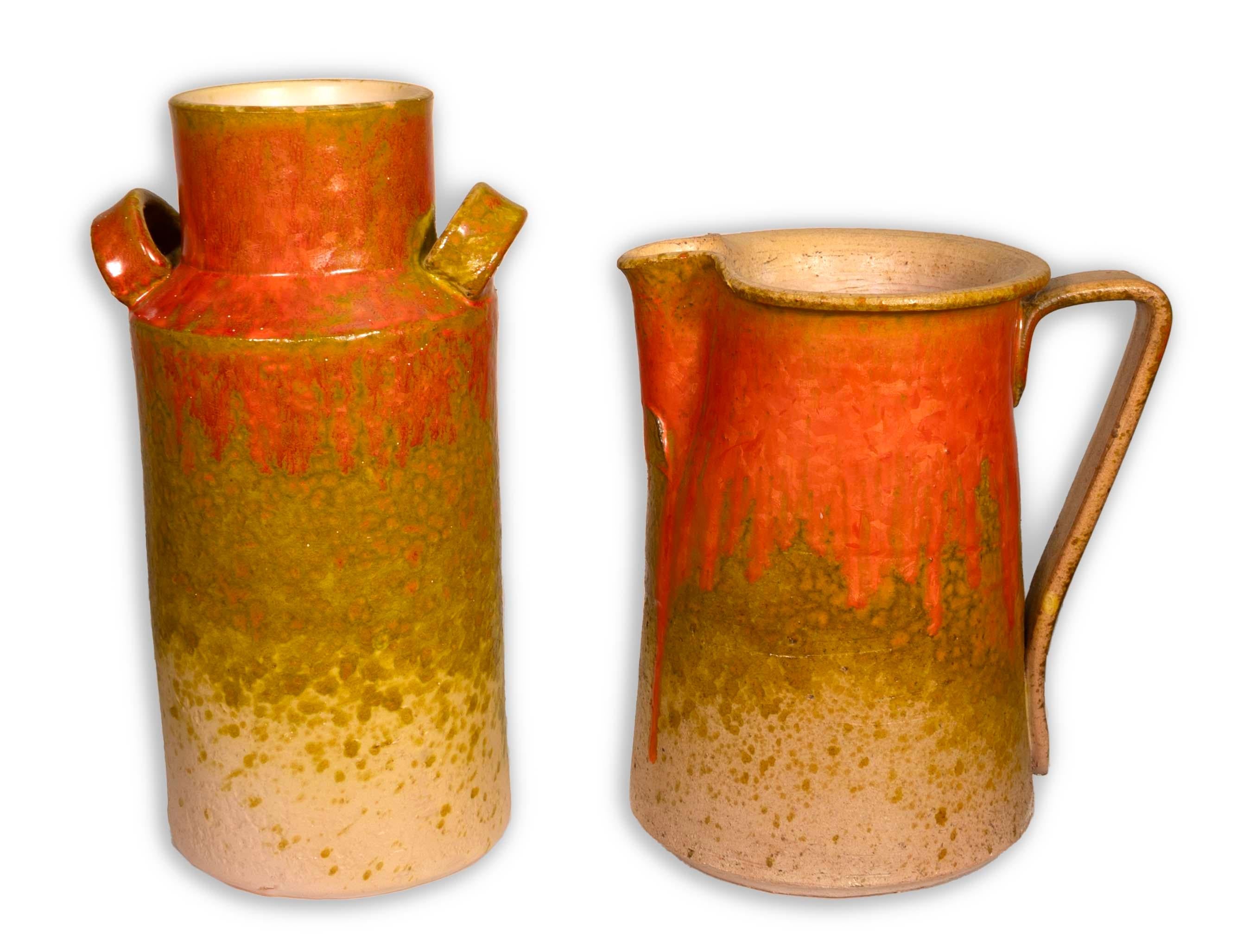 Ceramiche Toscane Italia Set di 2 pezzi 1 Vaso 1 Brocca Made in Italy in vendita 1