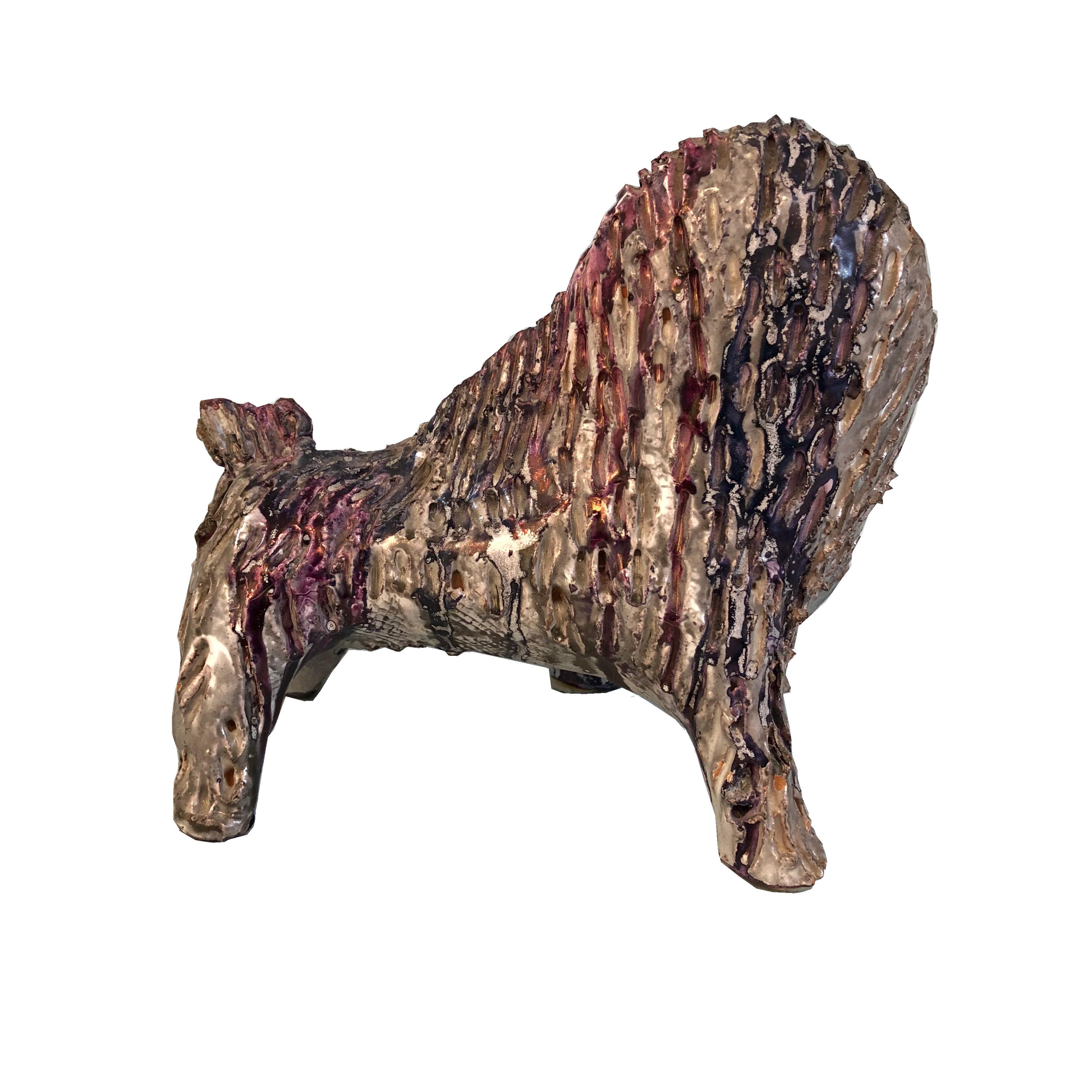 Mid-Century Modern Ceramics Boar by the Italian Sardinian Claudio Pulli, 1970s For Sale