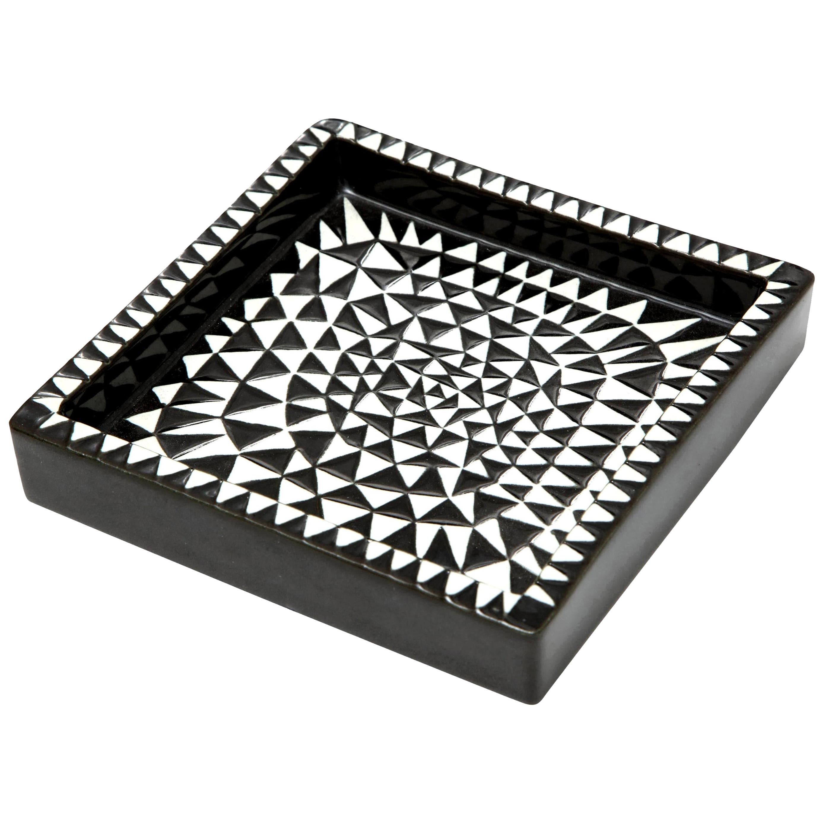 Ceramics by Stig Lindberg, Midcentury Scandinavian, Black and White, "Domino"