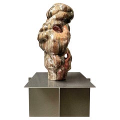 Nipple-Vase aus Keramik mit Rillenschliff von Natasja Alers, 2020
