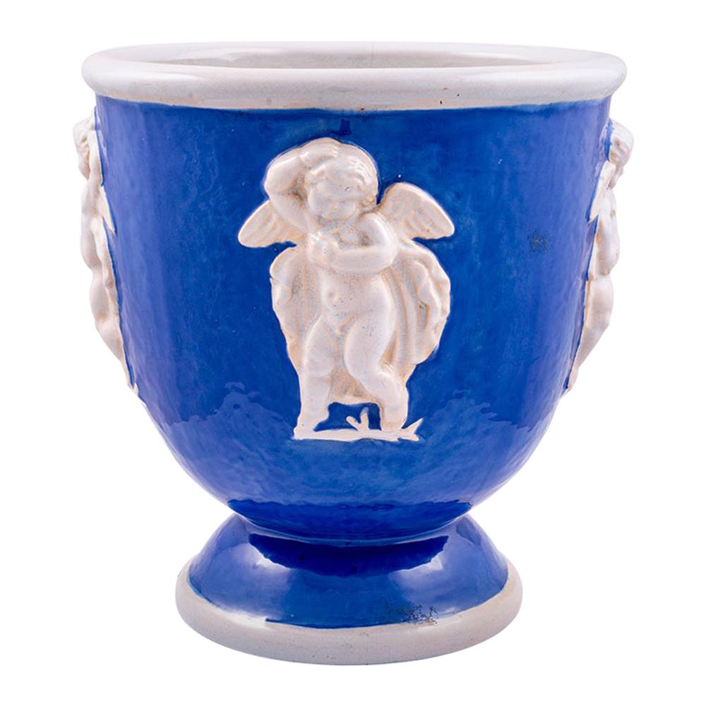 Ceramics Vase with Winged Putti Michael Powolny Wienerberger, circa 1916-1917 For Sale