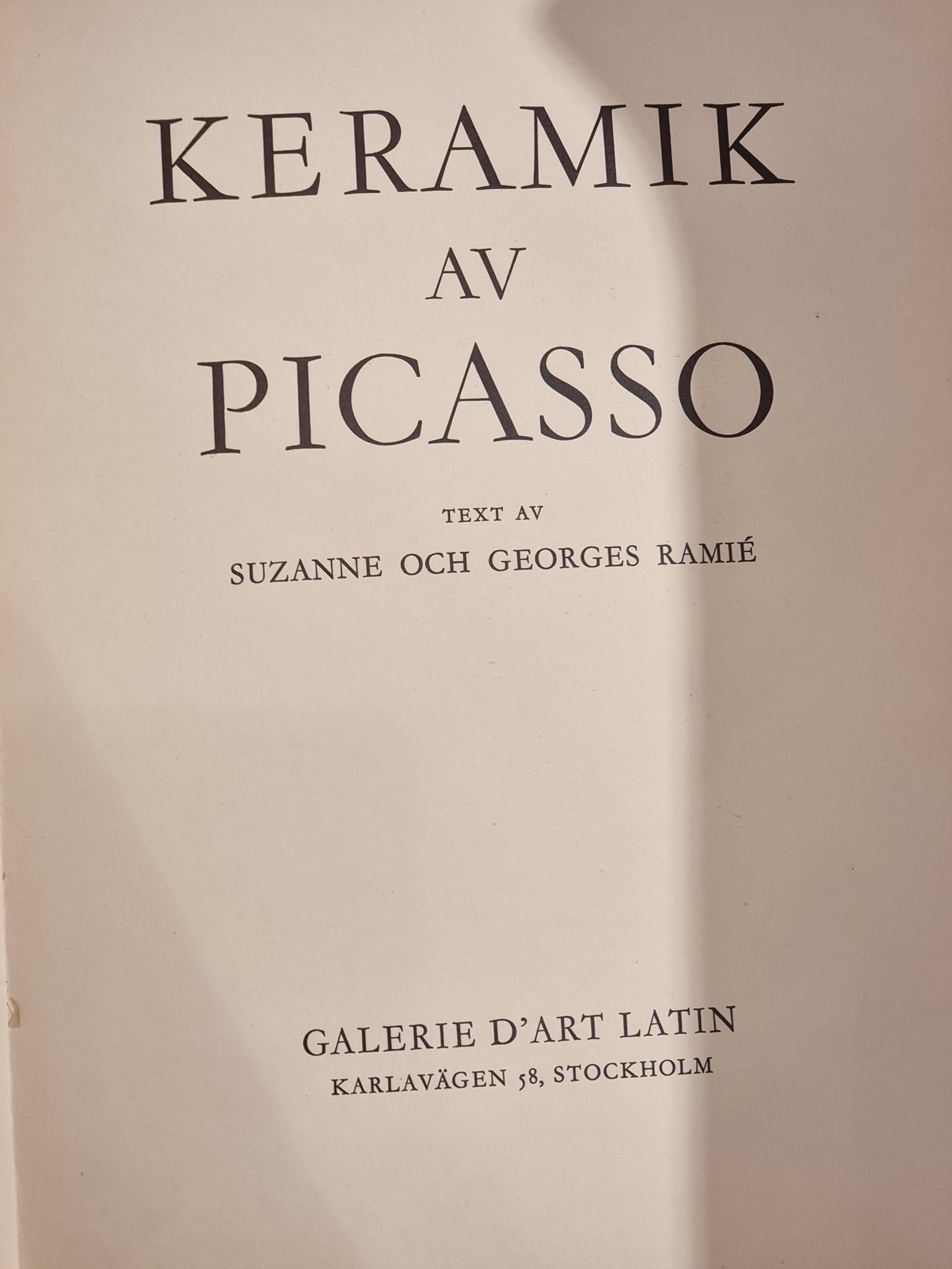 Ceramiques De Picasso, rare swedish edition, Galerie D´Art Stockholm 1948, Skira 8