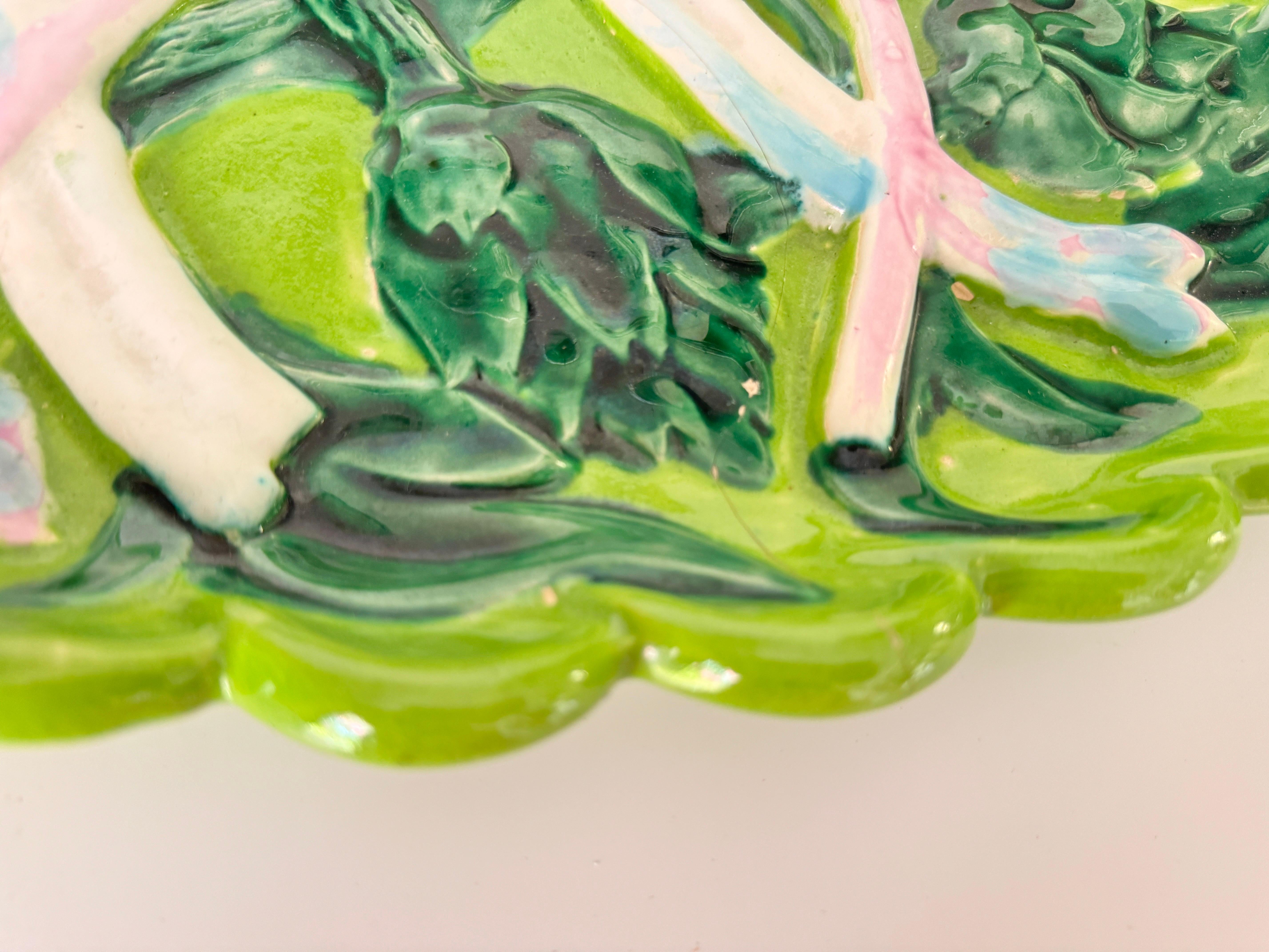 Hand-Painted Cerammic Asparagus Server Platter  circa XX Century For Sale