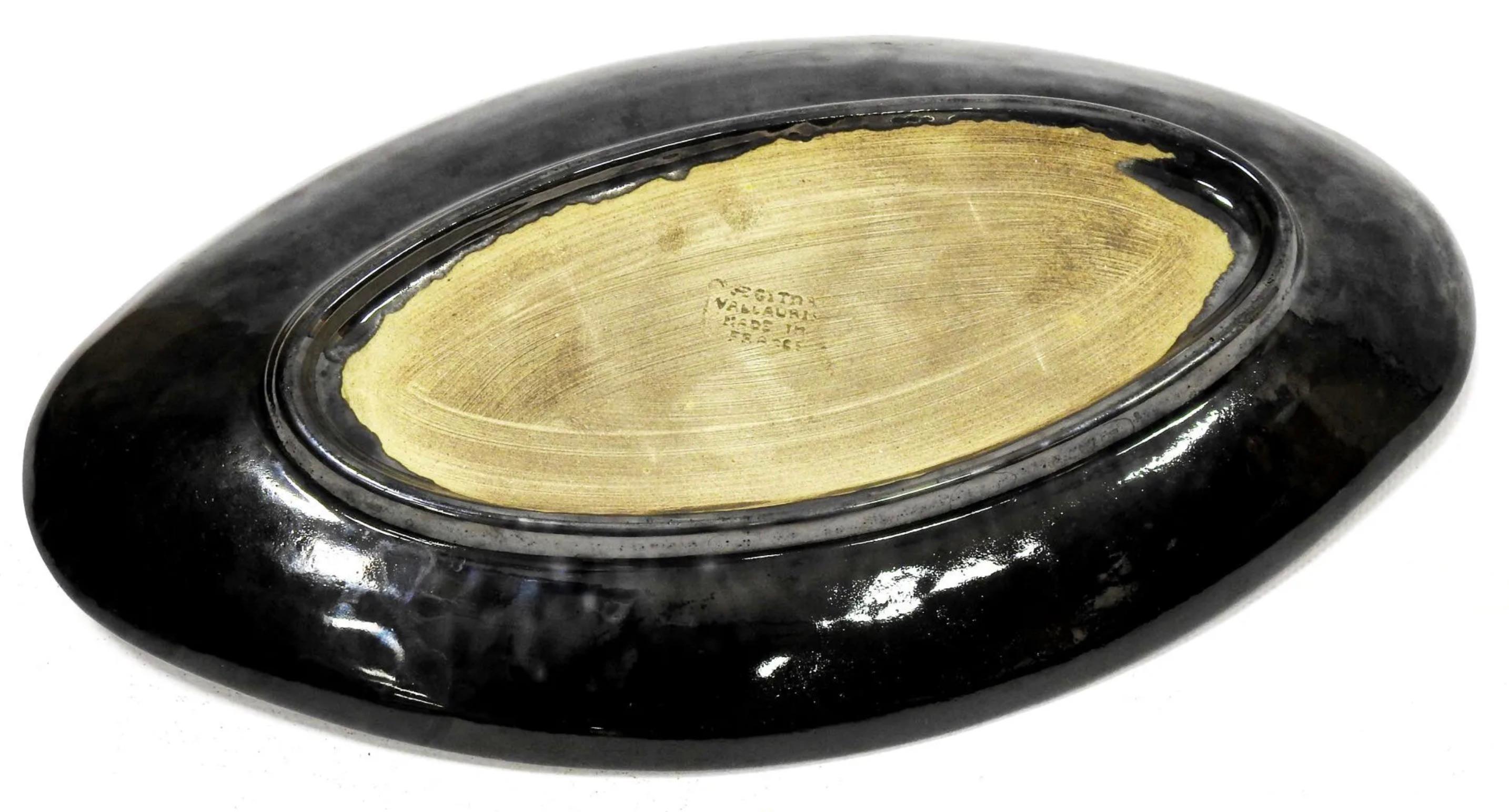 Ceramony Vallauris Earthenware Set Mat Black and Shiny Lead 1950 - 38 Pieces For Sale 1
