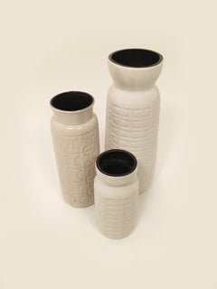 Ceramos Sculptural Vintage Floor Vase Collection Set of Three, Austria, 1970s