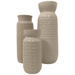 Ceramos Sculptural Vintage Floor Vase Collection Set of Three, Austria, 1970s