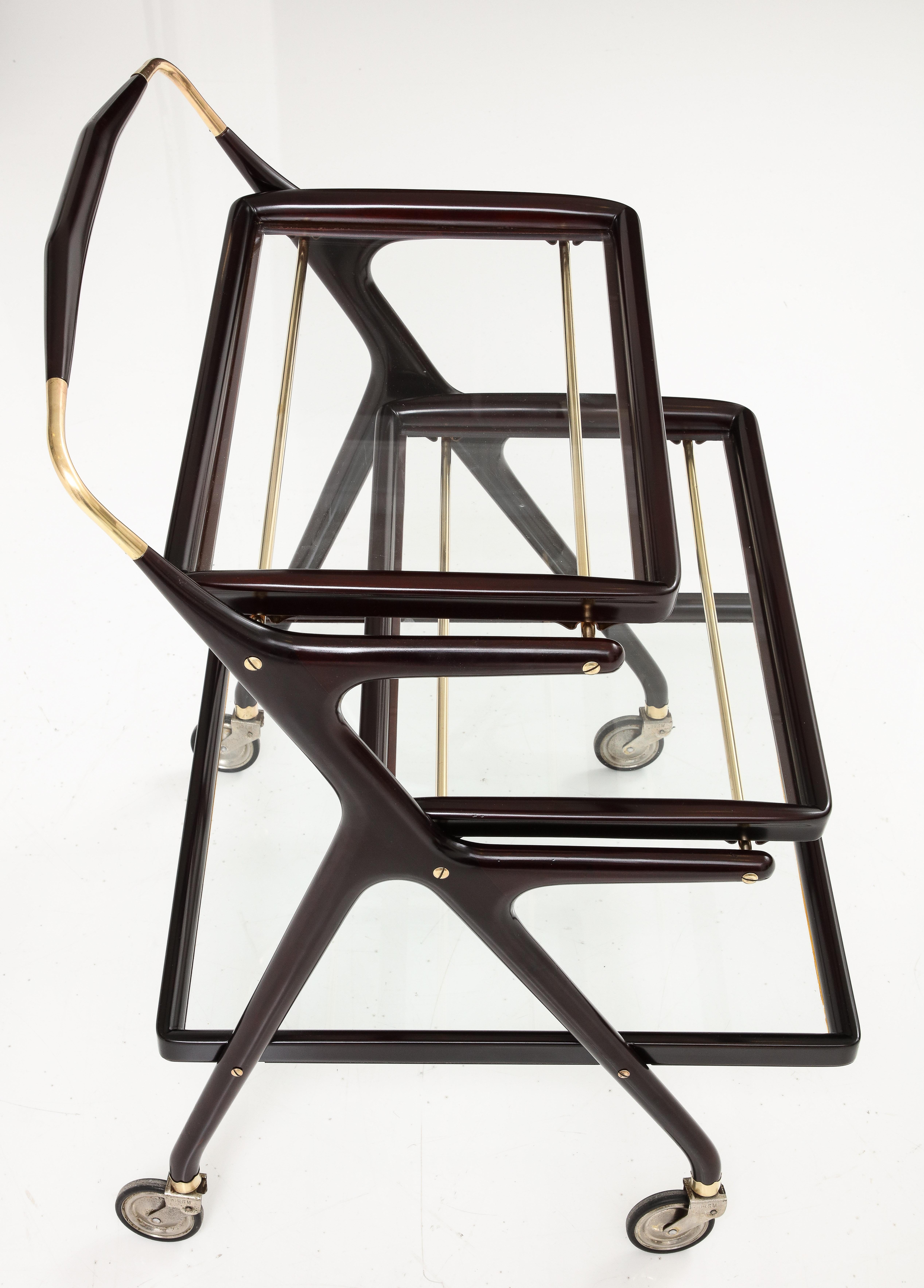 Cesare Lacca Modernist 3 Tier Bar Cart For Sale 7