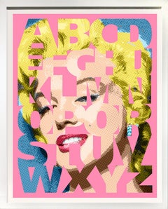 "Alphabet Marilyn Benday Pink" 39x32 framed POP