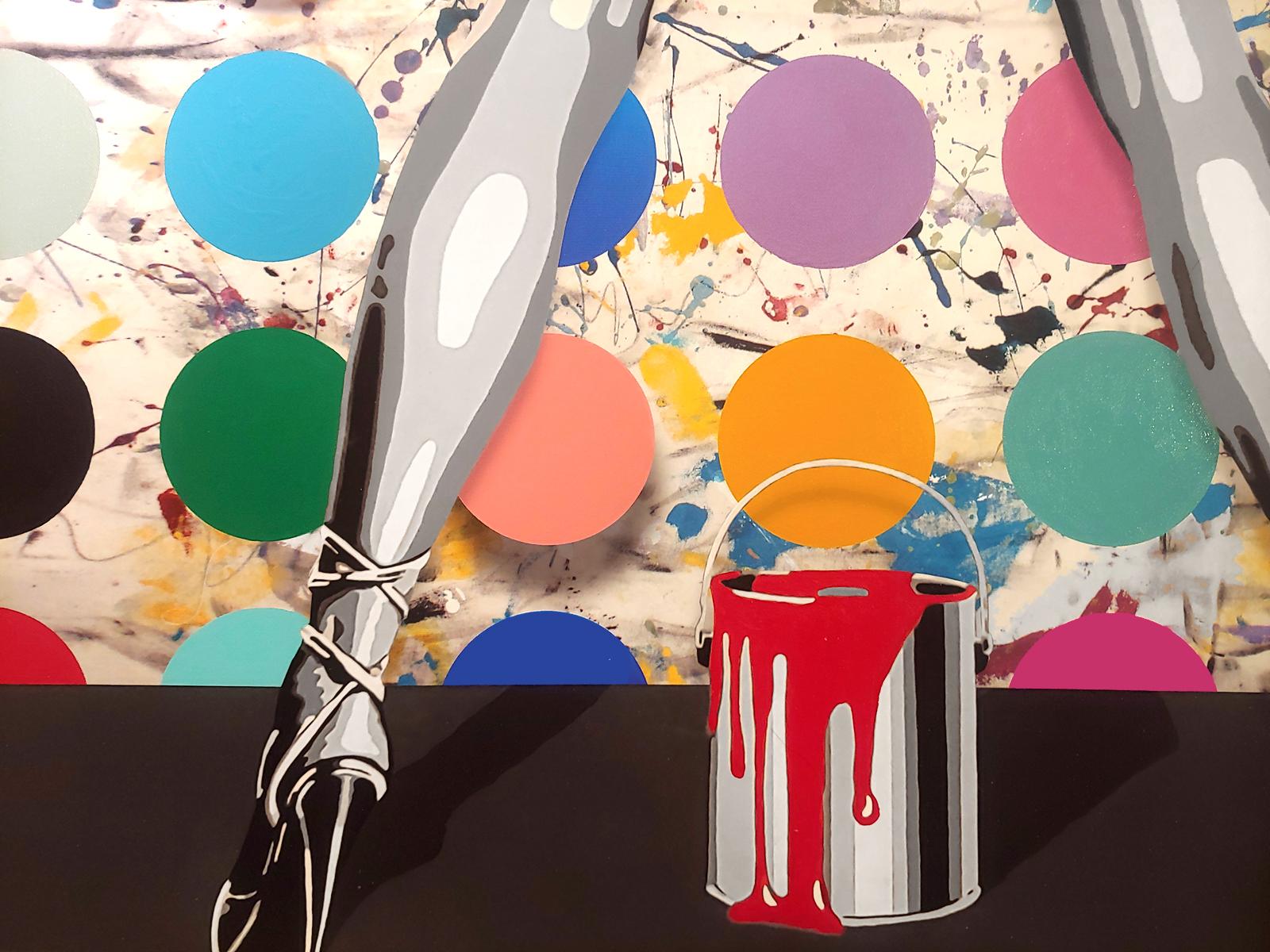 This Acrylic and mixed media painting on canvas just arrived at the gallery! The painting measures 34