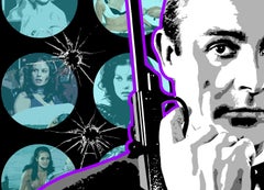 « Bon Girls Violet and Blue »  Unique en son genre  Tirage monogrammé 29x32" signé et encadré