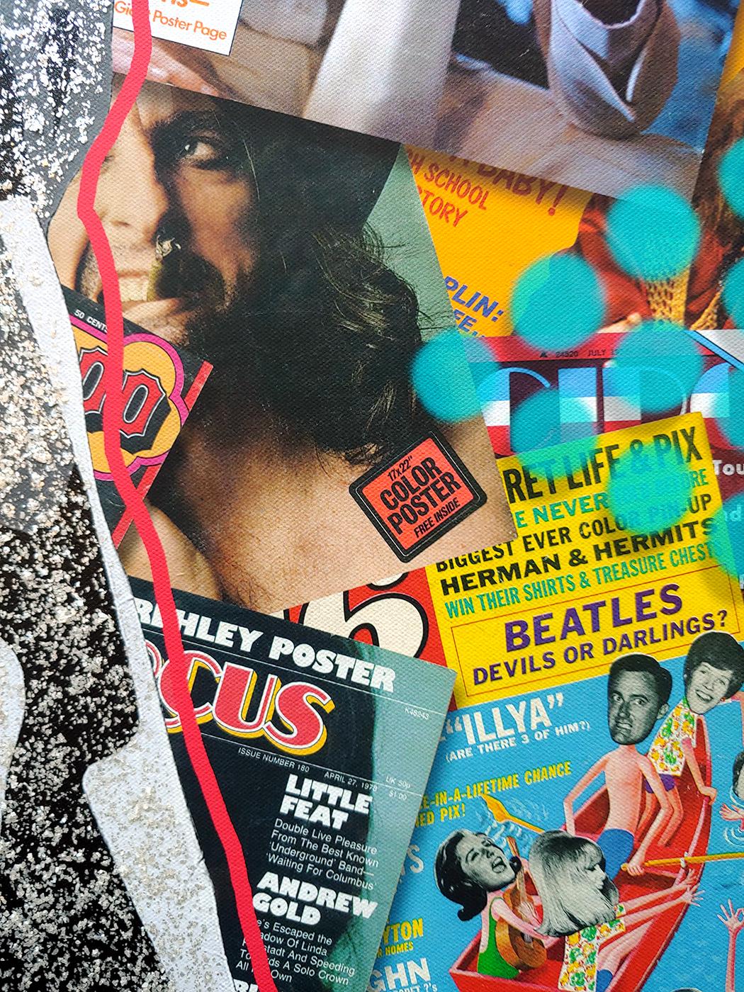 Playing w / Jagger, Acrylpolymer mit Glimmerflecken auf Leinwand mit Archivtinte im Angebot 4