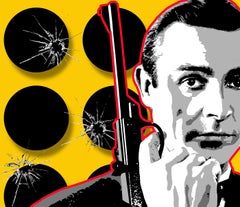 "The Untouchable Mr. Bond" 007 Red/Yellow 29x32 framed