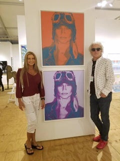 AVIATRIX - Poussière rouge et bleue sur toile avec diamants