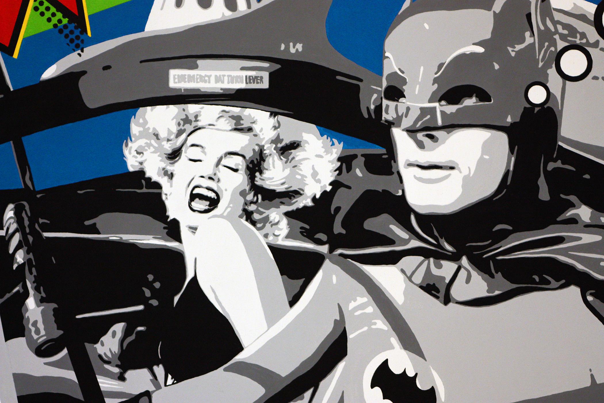 Batman und der Filmstars  Original Öl- und Acryl auf Leinwand 50x72