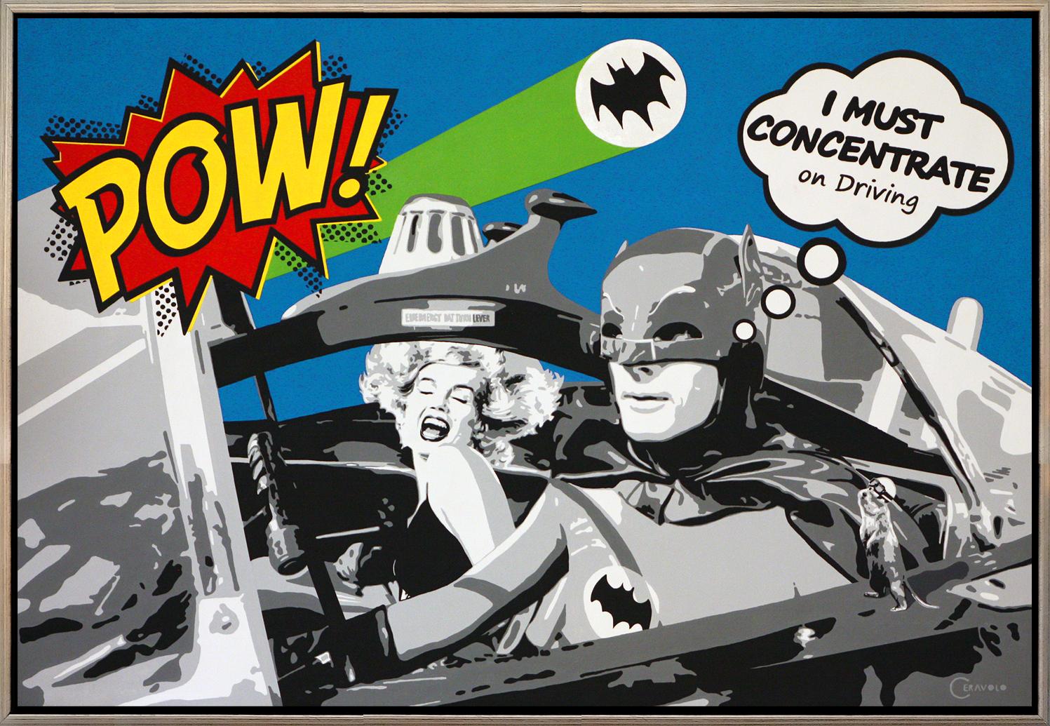 Batman und der Filmstars  Original Öl- und Acryl auf Leinwand 50x72