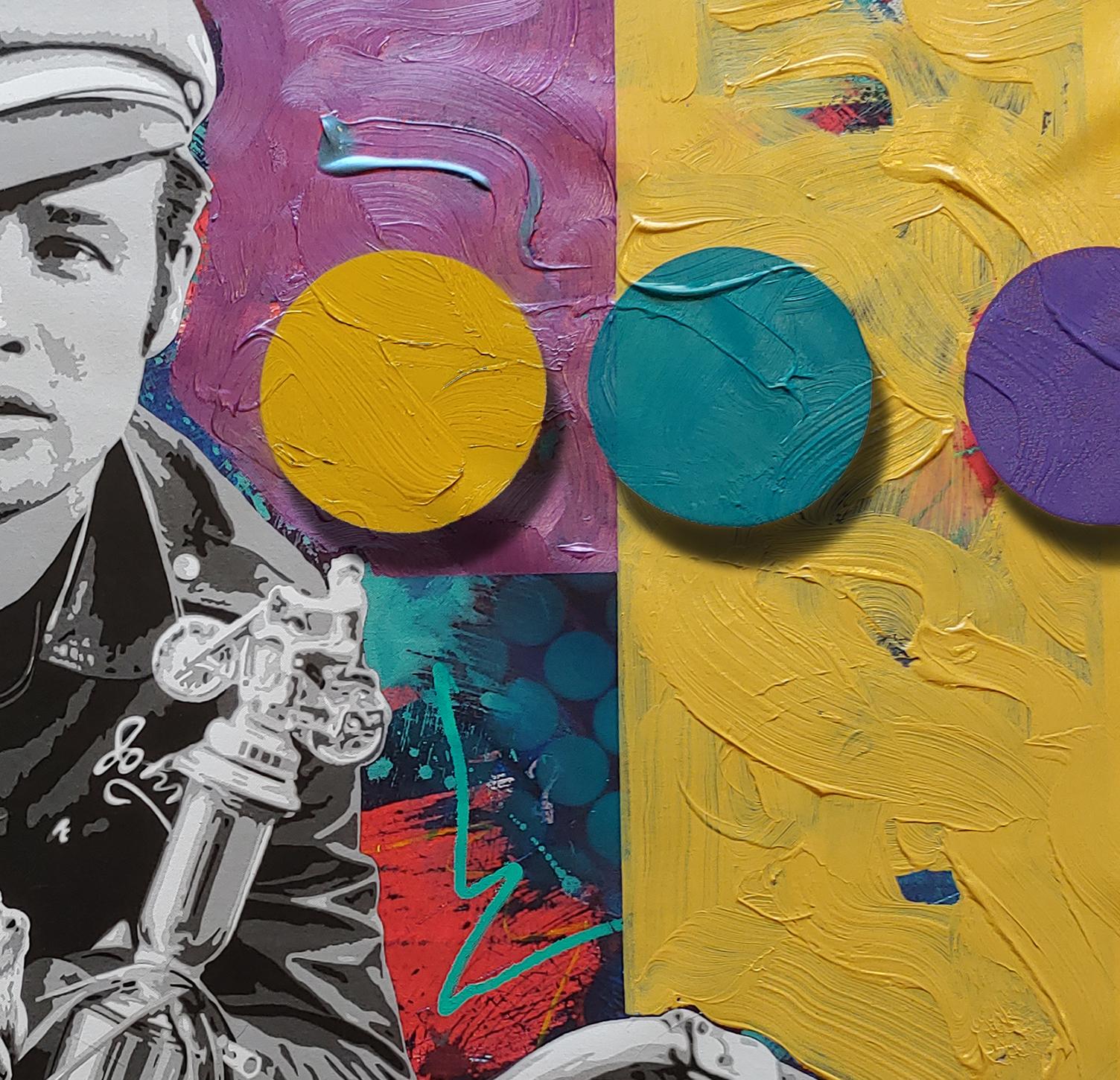 Brando and G, Mixed Media painting, oil, acrylic, spray paint & archival ink - Painting by Ceravolo