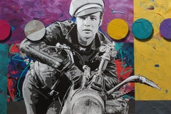 Brando e G, pittura a tecnica mista, olio, acrilico, vernice spray e inchiostro d'archivio