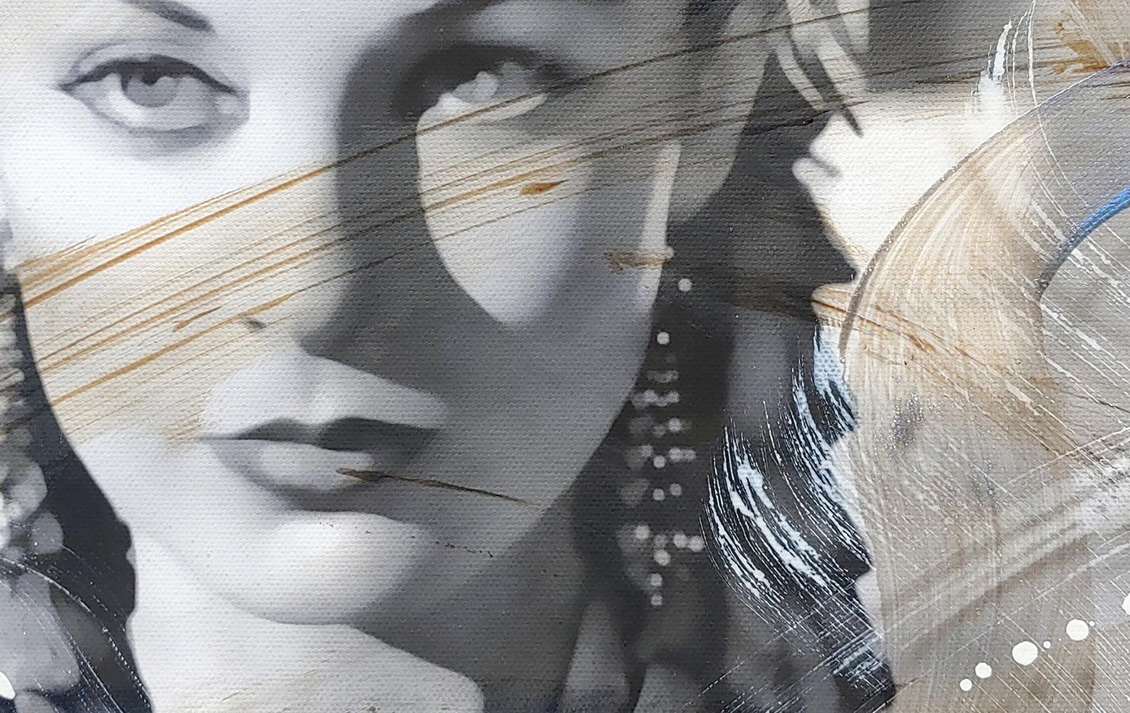 « Cleopâtre Vivien Leigh », techniques mixtes, huile, cire, acrylique et toile d'archives - Painting de Ceravolo