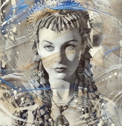 "Cleopatra Vivien Leigh", mixed media, oil, Wax, acrylic and archival ink canvas