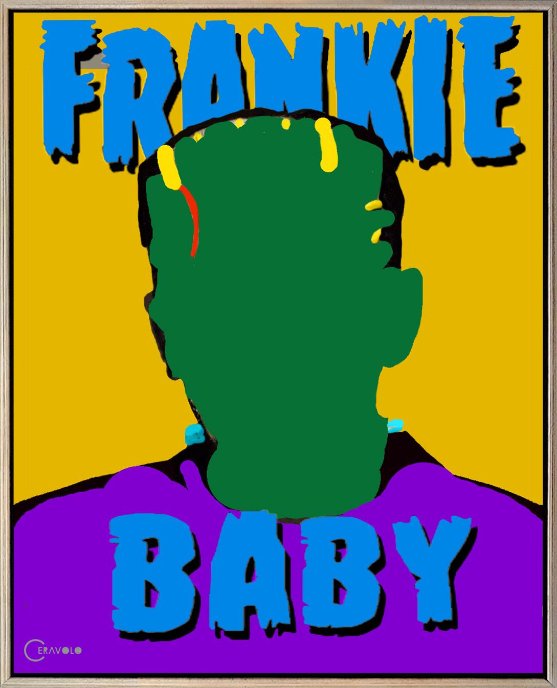 ""Frankie Baby""  Frankenstein  Acrylique sur toile 62x50 po.  Nouvelle peinture pop