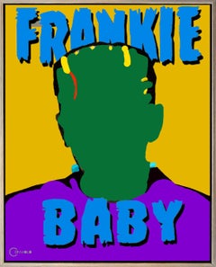 ""Frankie Baby""  Frankenstein  Acrylique sur toile 62x50 po.  Nouvelle peinture pop