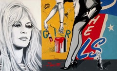 Bardot "French Style Girls" oil on canvas 36x60"