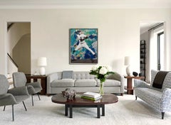 Jeter Jump Throw, The G.O.A.T. Mixed Media, acrylic, spray paint & Archival ink