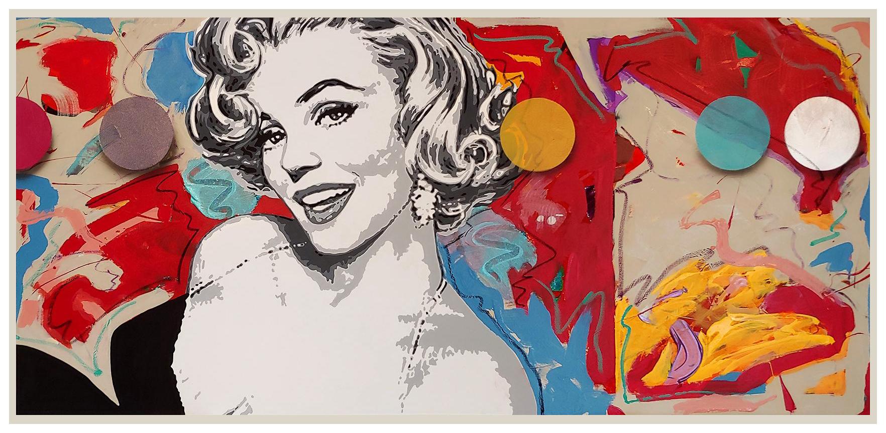 "LUCKY Girl" Oil and Acrylic on Canvas, 30x64"