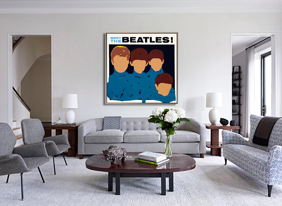 „Meet The BEATLES“  „New POP“, Gemälde in Acryl auf Leinwand  62x62
