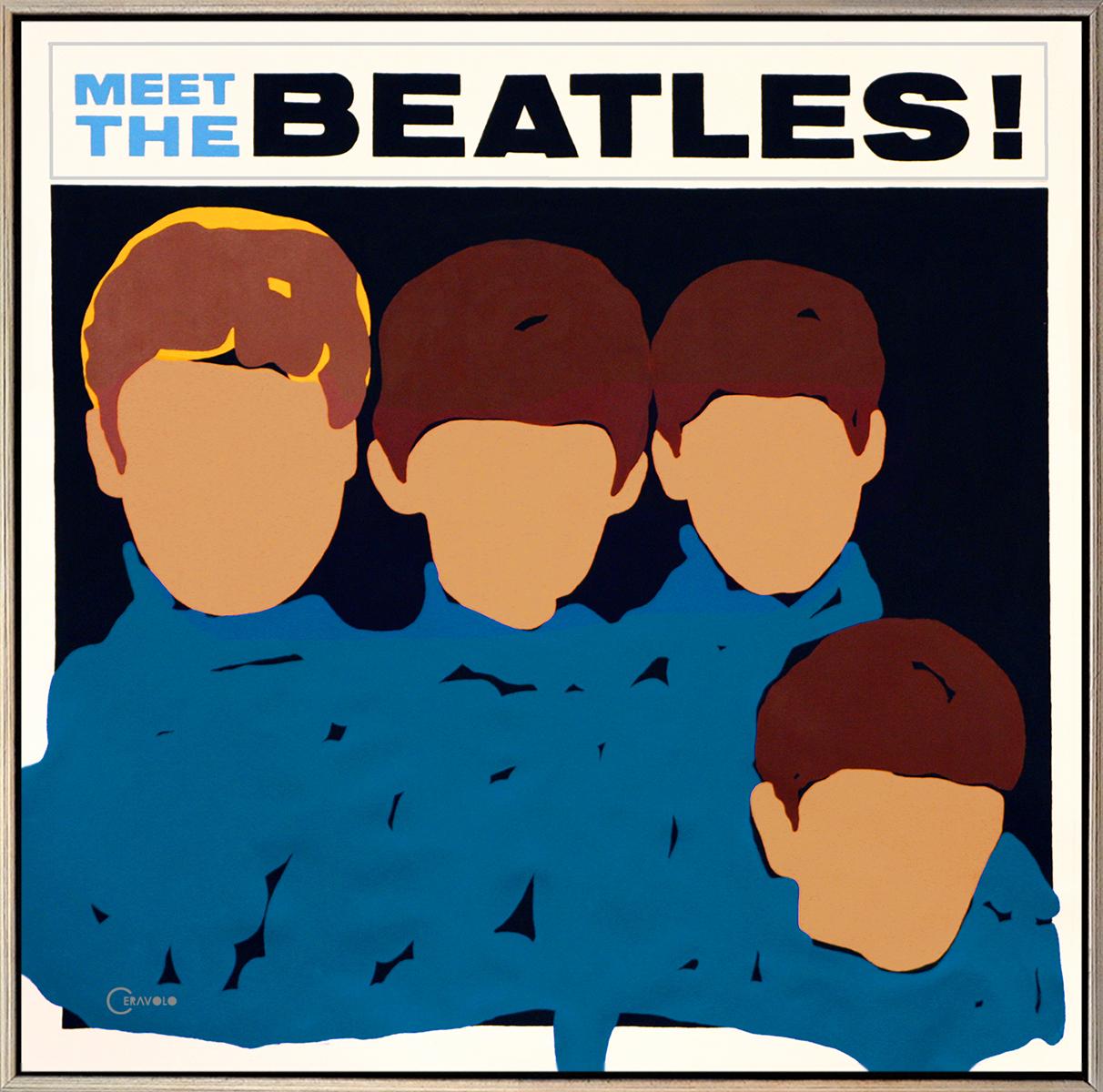 "Rencontrez les Beatles"  "New POP" Peinture acrylique sur toile  62x62"