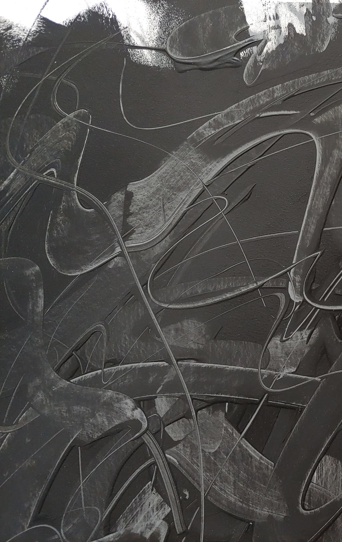 Movimiento en Negro 46x36 - Painting Abstracto de Ceravolo