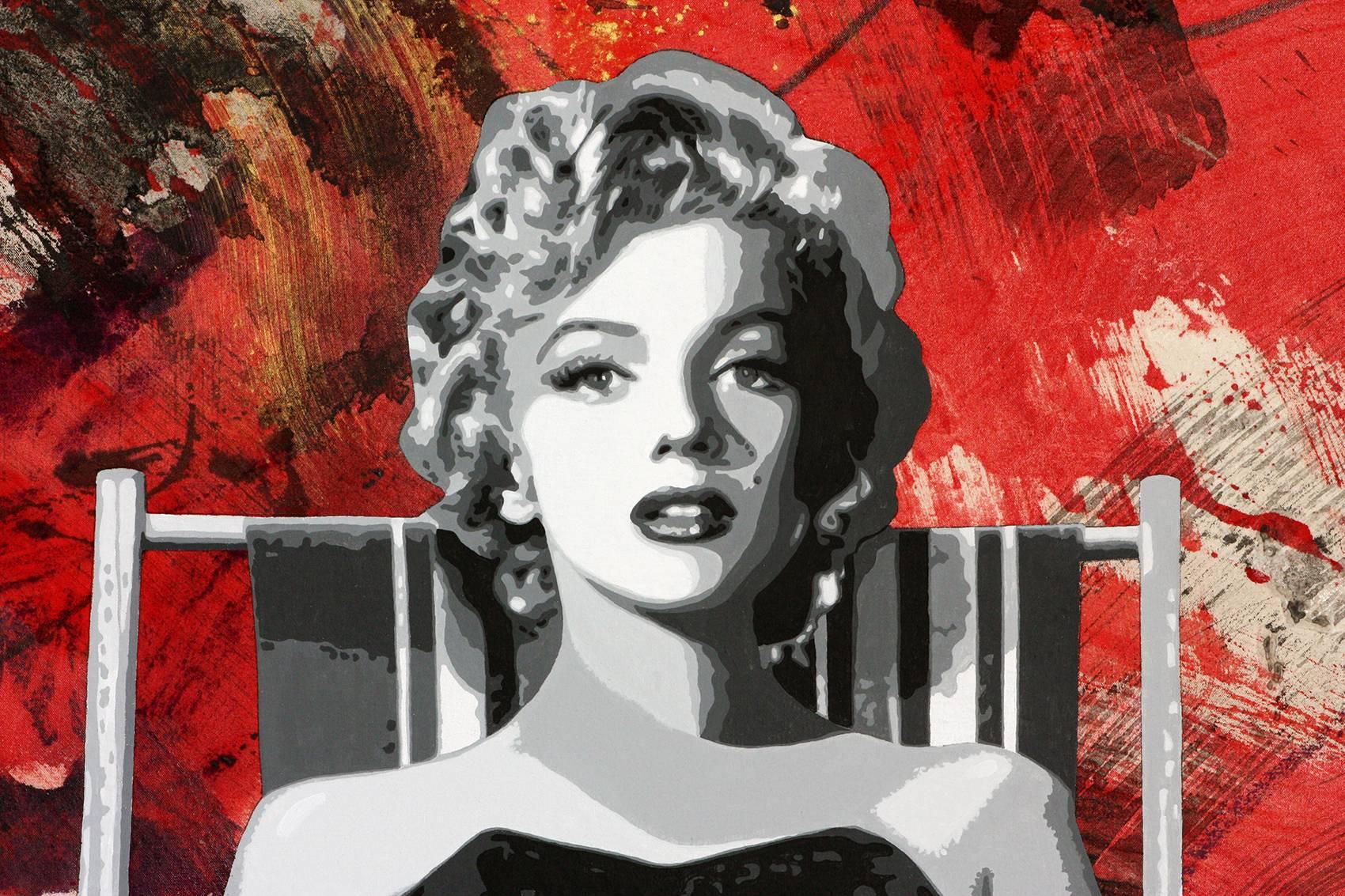 Painting the Town Red with Marilyn,  56x62,  1