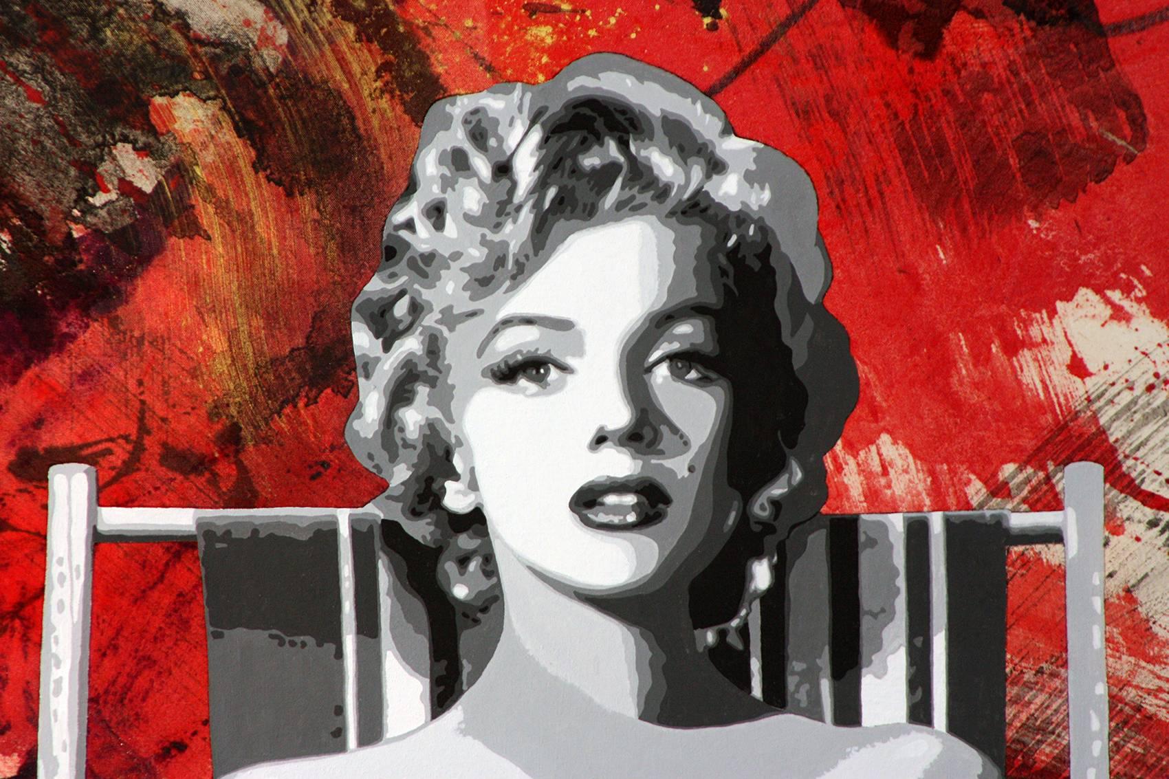 Painting the Town Red with Marilyn,  56x62,  5