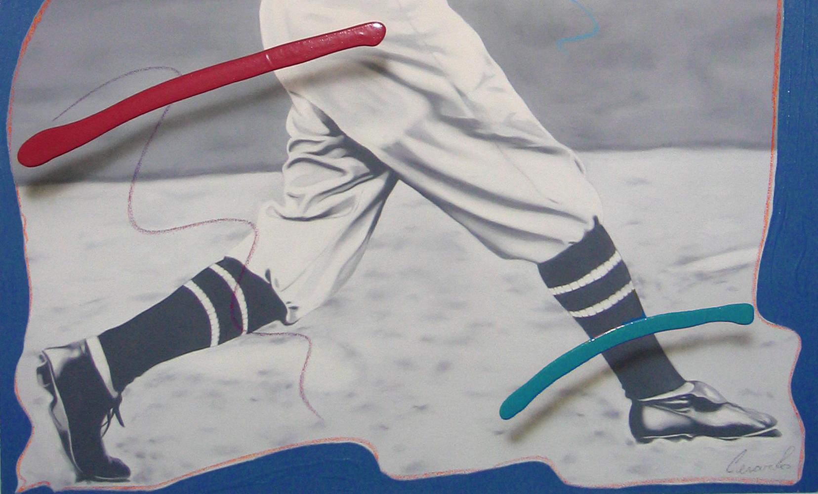 Jugar a la pelota Brooklyn Dodgers 1906  Óleo y acrílico sobre lienzo - Painting Arte pop de Ceravolo