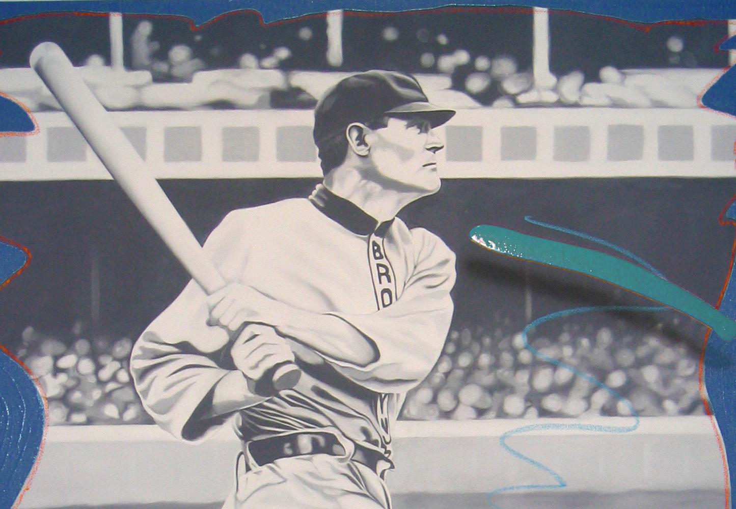 Jugar a la pelota Brooklyn Dodgers 1906  Óleo y acrílico sobre lienzo - Portrait Painting Gris de Ceravolo