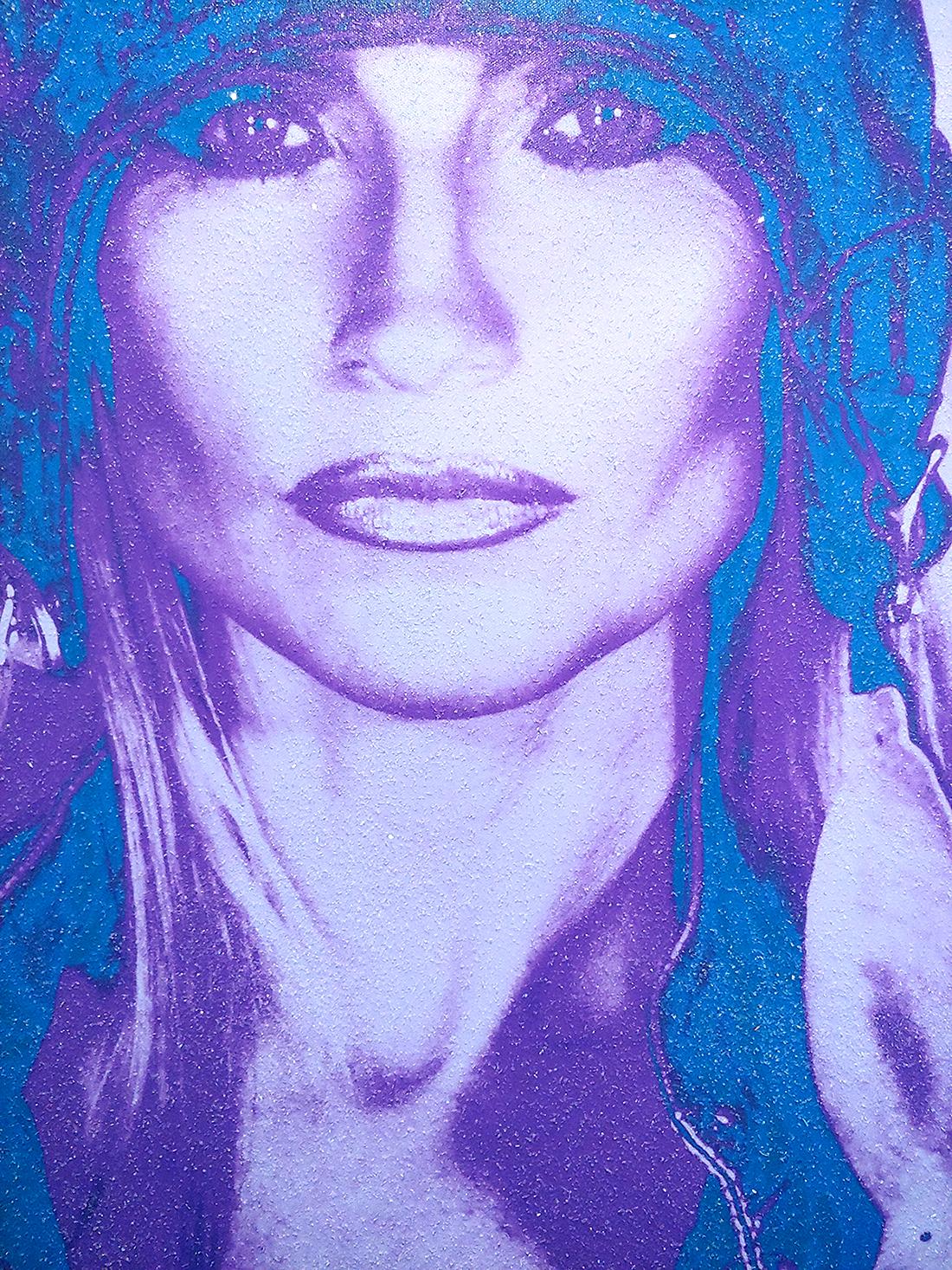 EL AVIATRIX ....lavanda y polvo de diamante azul sobre lienzo en venta 2