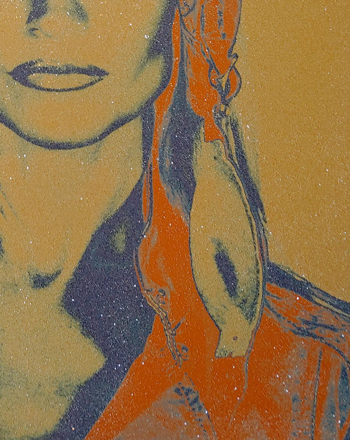 EL AVIATRIX.....Polvo de diamantes azul oscuro y naranja sobre lienzo - Painting de Ceravolo
