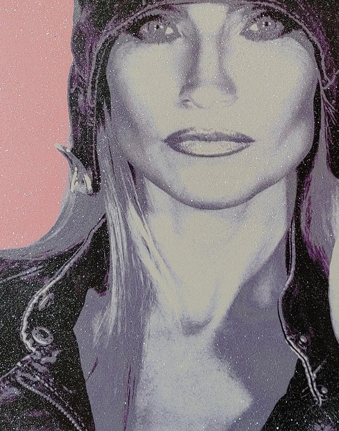 THE AVIATRIX.....Diamond Dust Violet Pink Gray su tela - Painting di Ceravolo