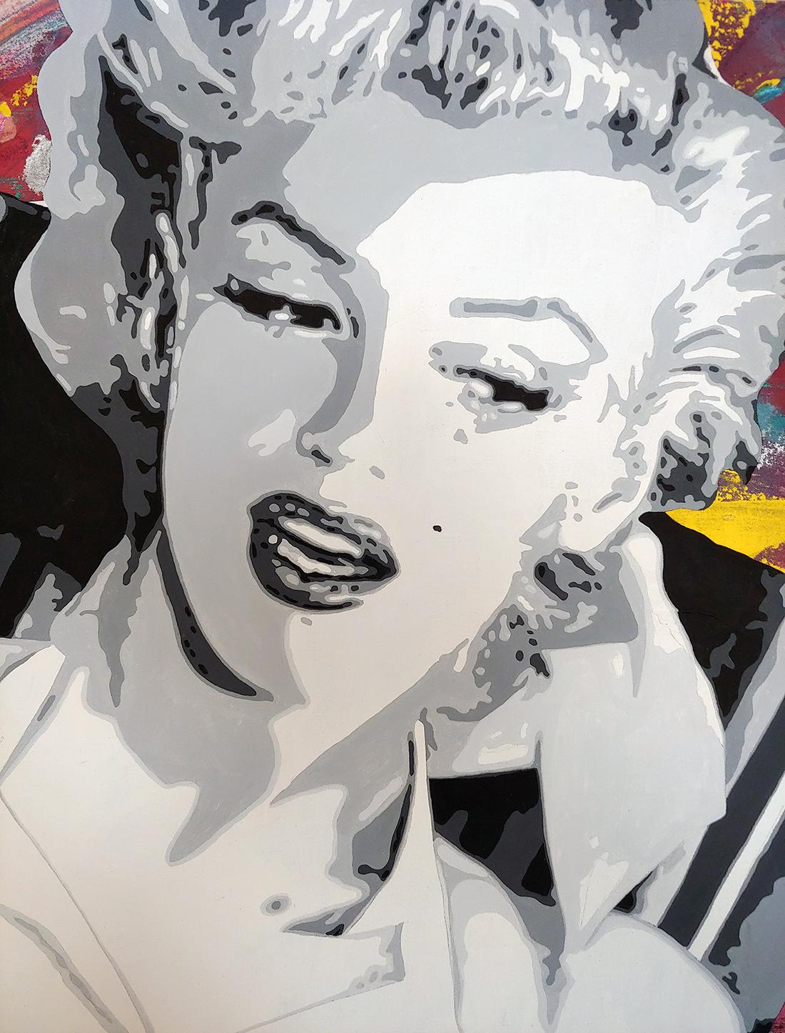 „The Fabulous Monroe Sisters“ Großes Öl- und Acrylgemälde auf Leinwand 46x66  – Painting von Ceravolo