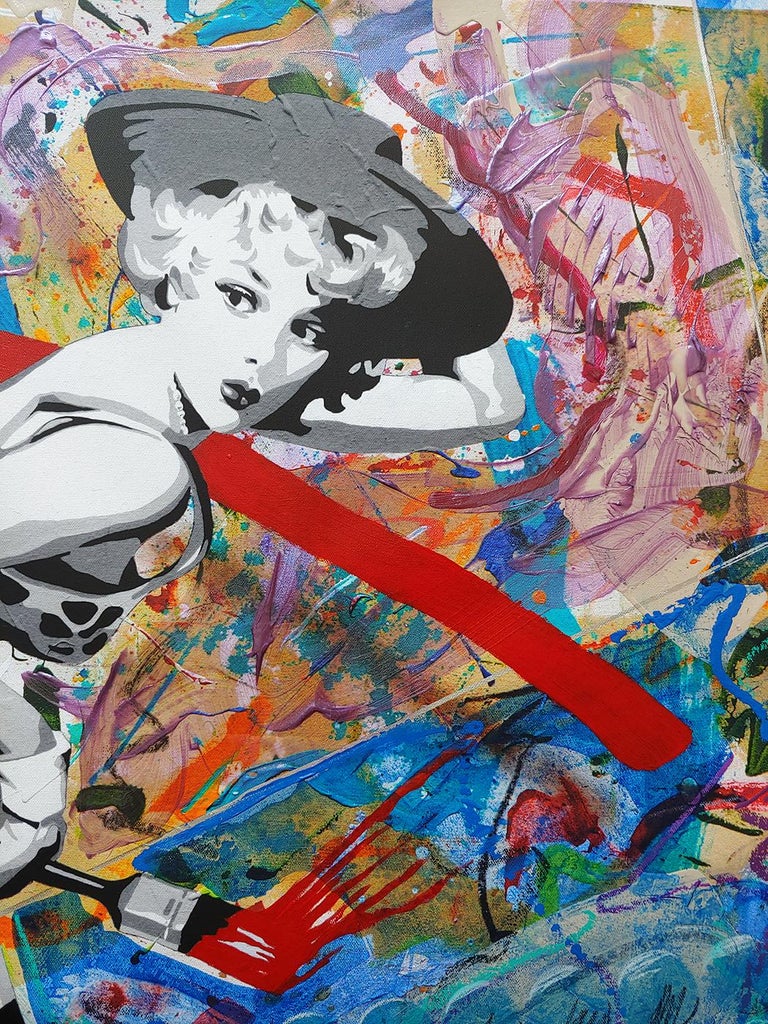Ceravolo - The Fan 2020, Mixed Media painting, Acrylic, oil stick, archival  inks, spray For Sale at 1stDibs