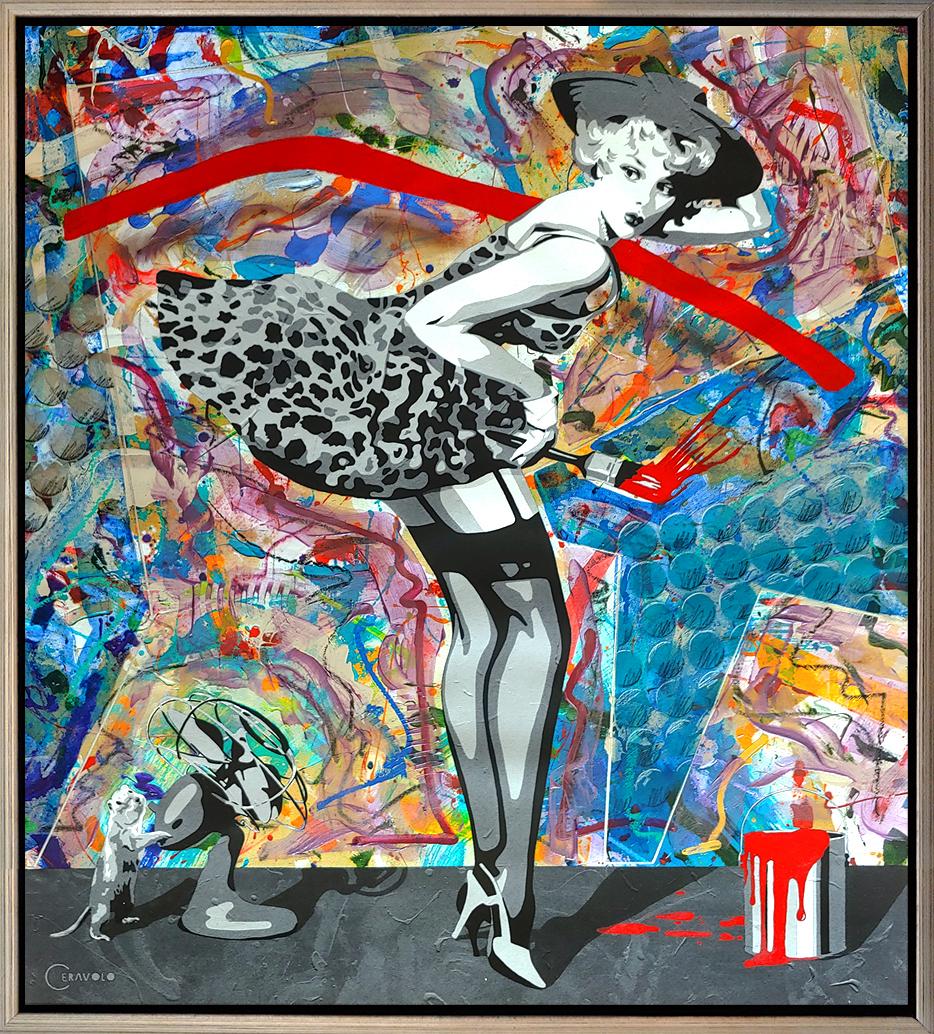 The Fan 2020, Mixed Media, Acrylic, oil stick, Metallic spray paint on canvas
