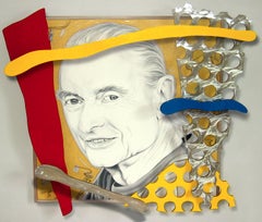 "Le dernier portrait de Roy Lichtenstein par Ceravolo 74x82x10" Huile et aluminium