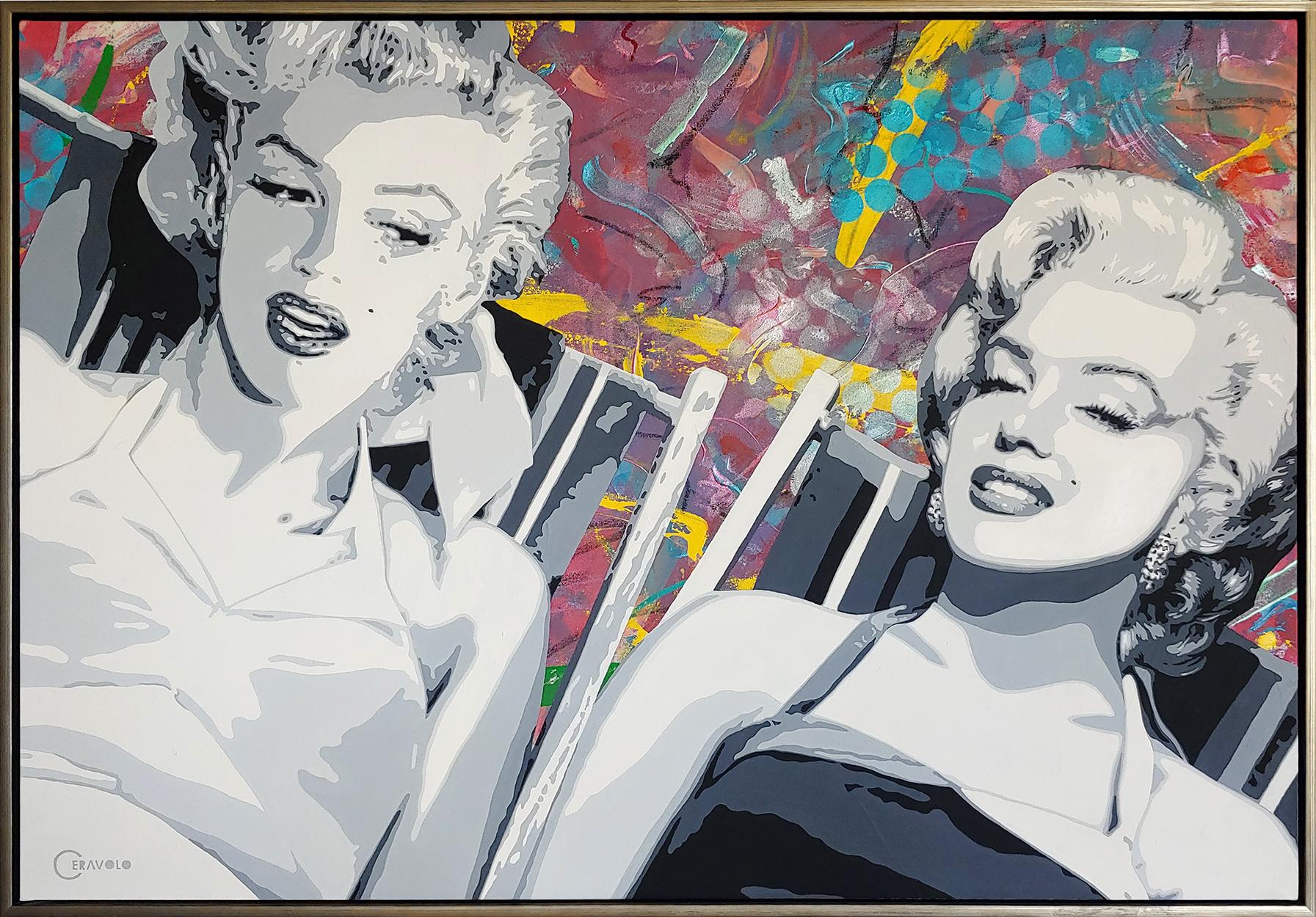 "The Fabulous Monroe Sisters" original Oil & Acrylic painting on canvas 46x66 