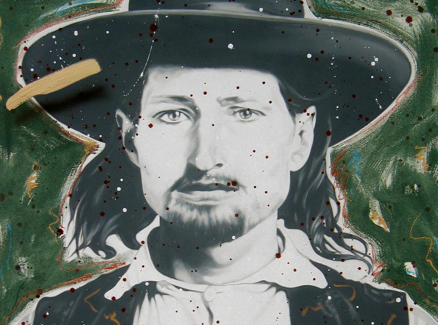 „Wild Bill Hickok 1853“, Wild West Deadwood, groß 53x40 Zoll, Öl Leinwand Western-Kunst im Angebot 1