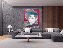 "Woman in Zebra"   Large Fashion Oil and Acrylic on Canvas  64x50"