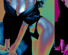 « Double Fantasy » Photographie vintage solarisée avec couleurs ajoutées, 30x36 pouces