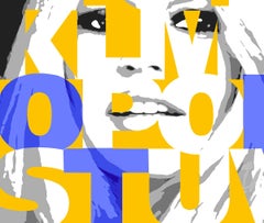 "Alphabet Bardot" Yellow/Blue, 47x38