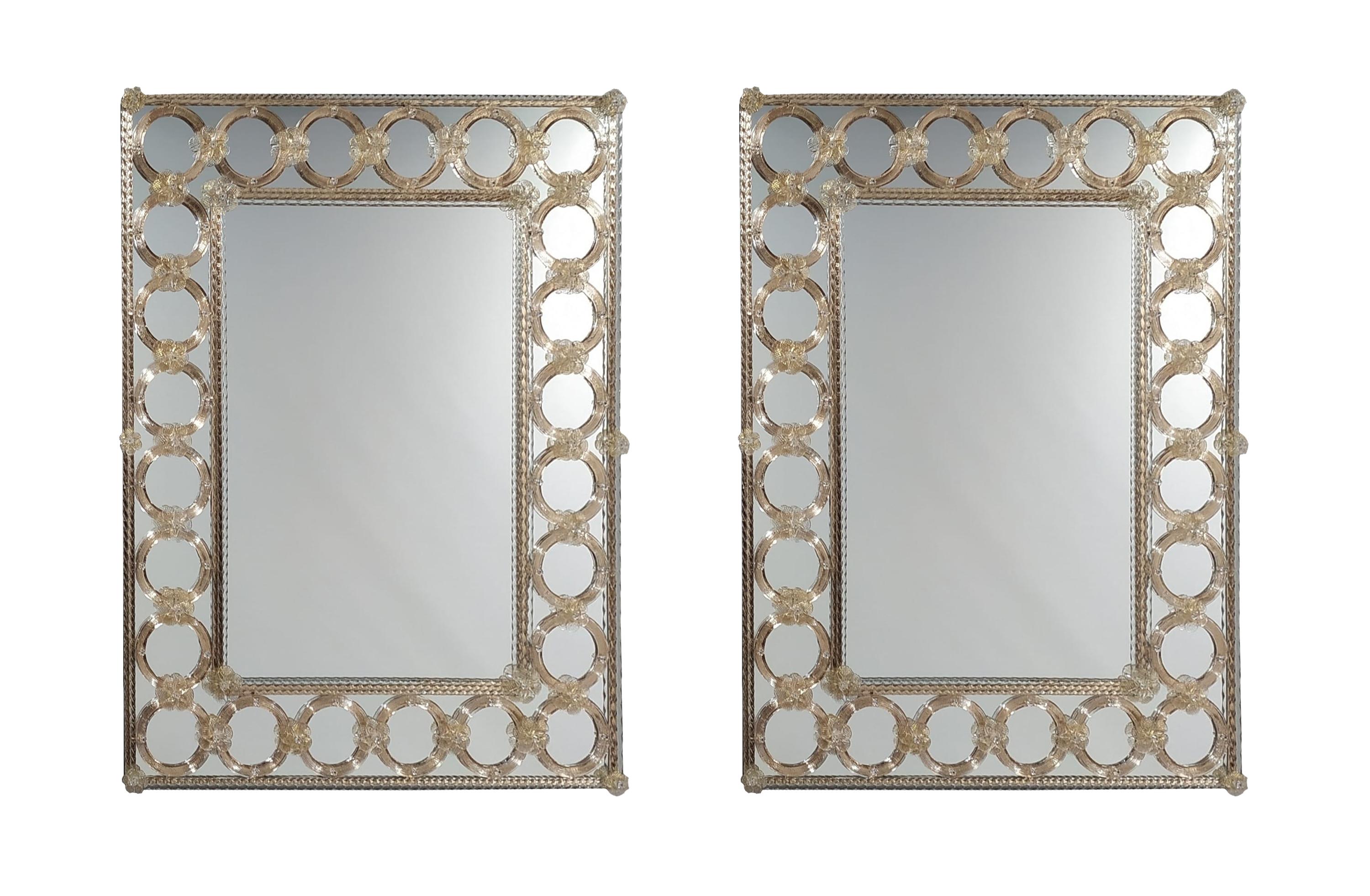 „CERCHI“-Spiegel aus Muranoglas im venezianischen Stil von Fratelli Tosi, hergestellt in Italien im Angebot 2