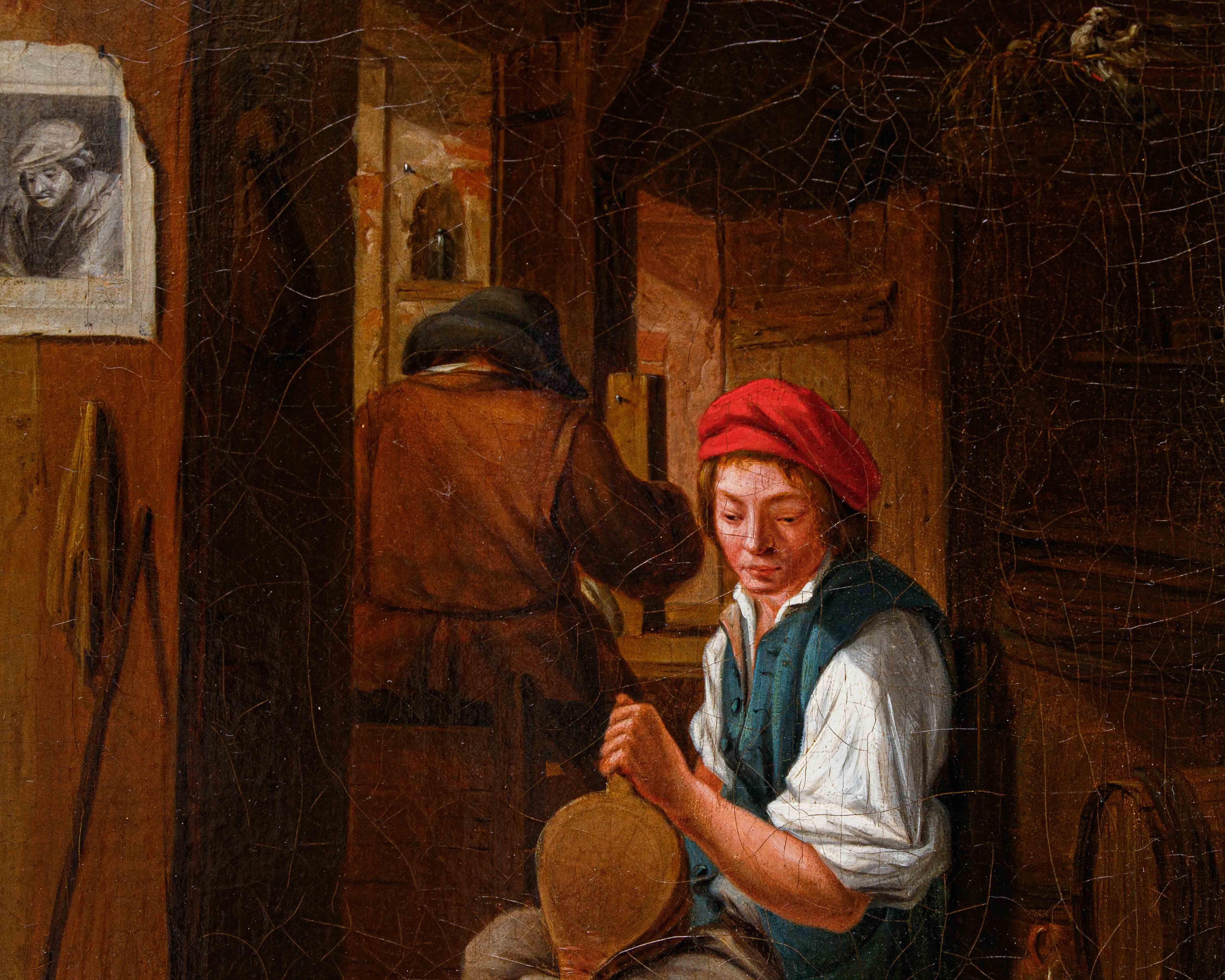 Cercle de David Teniers (Anvers, 1610 - Bruxelles, 1690)

Intérieur avec des figures de roturiers 

Huile sur toile, 37 x 27 cm

Encadré, 48 x 37 cm

David Teniers le Jeune (Anvers, 15 décembre 1610 - Bruxelles, 25 avril 1690) était un peintre